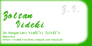 zoltan videki business card